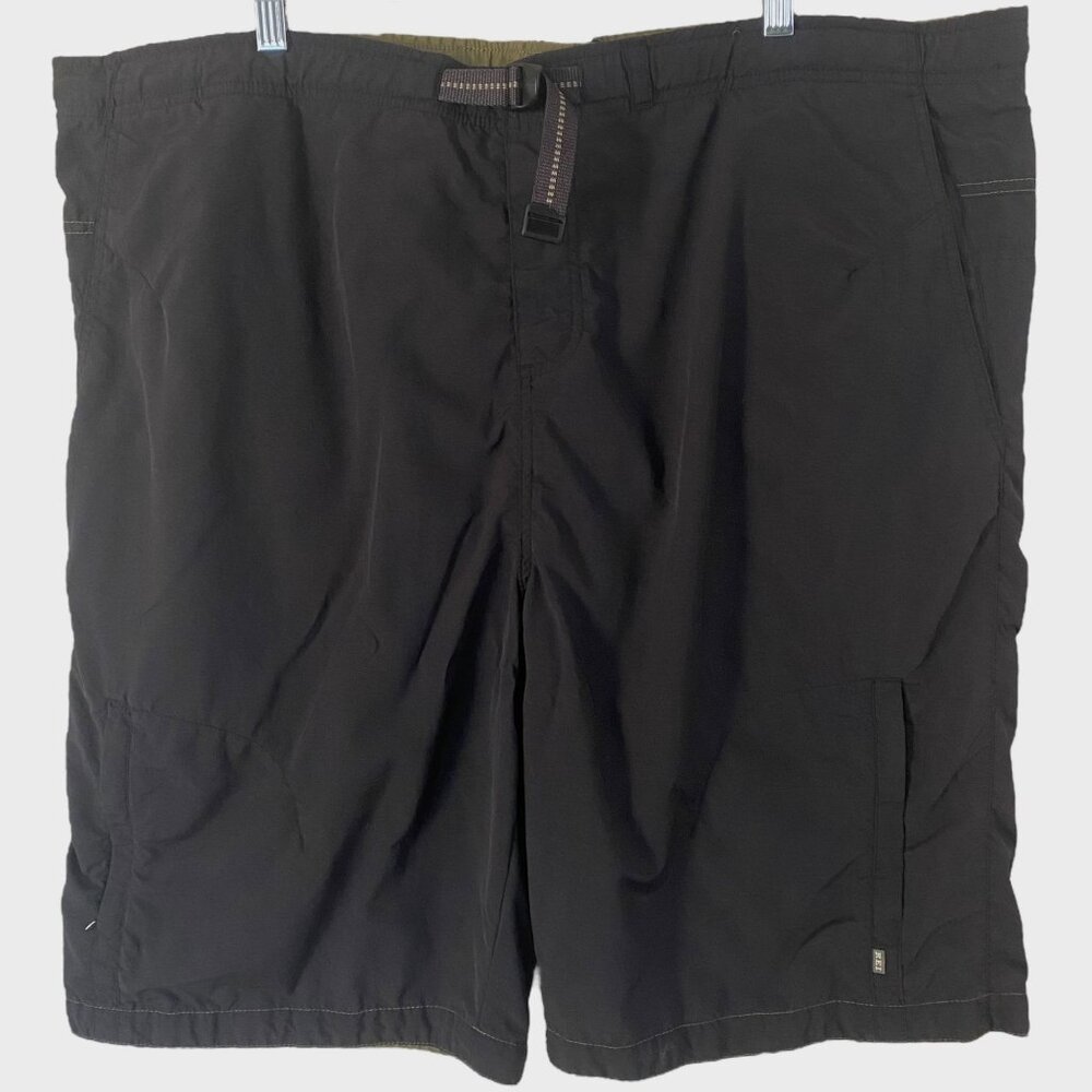REI Co-op Lined Cargo Hiking Shorts Men's XXL Gray Rip-Stop Nylon Belted Utility